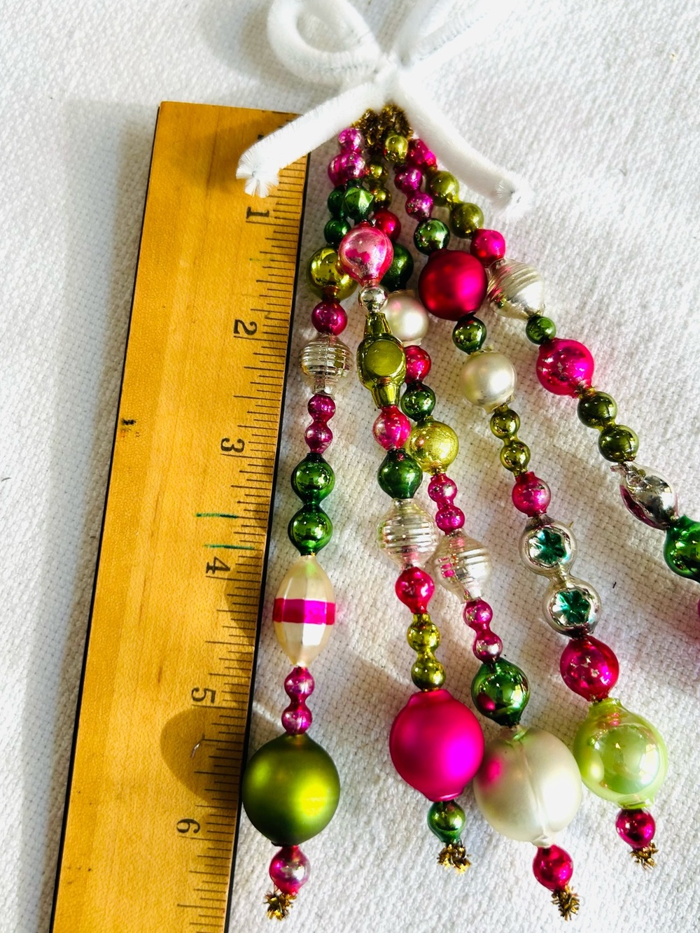 Vintage repurposed mercury glass garland bead icicle holiday Christmas ornaments - Picture 6 of 6